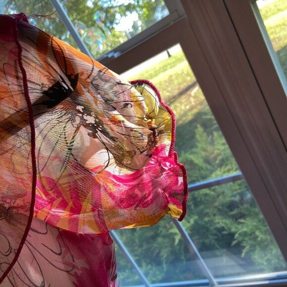 Vintage Girls Short Sleeve Dress Size 14/16 Made in USA Spring Pink Floral - Picture 8 of 11